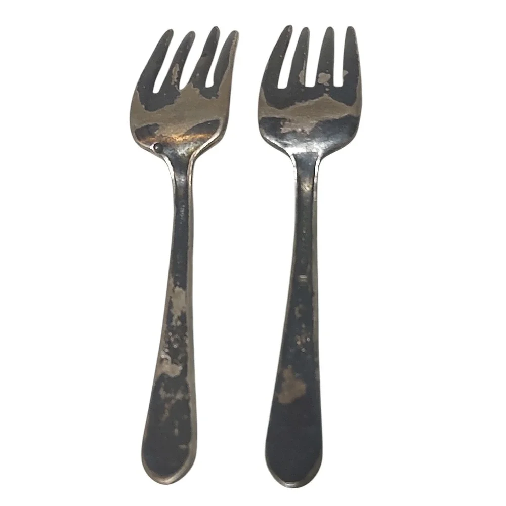 1847 Rogers Brothers Silver Plated Baby Fork Childs Is Adoration Pattern Set Two